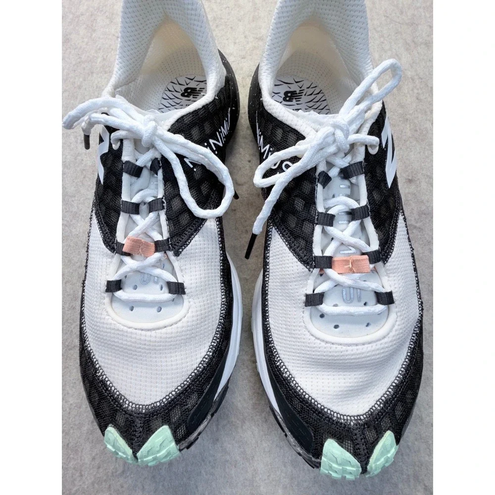 New Balance Minimus TR Mens 9 White Black Training Shoes MTM10CM1 Wide 2E